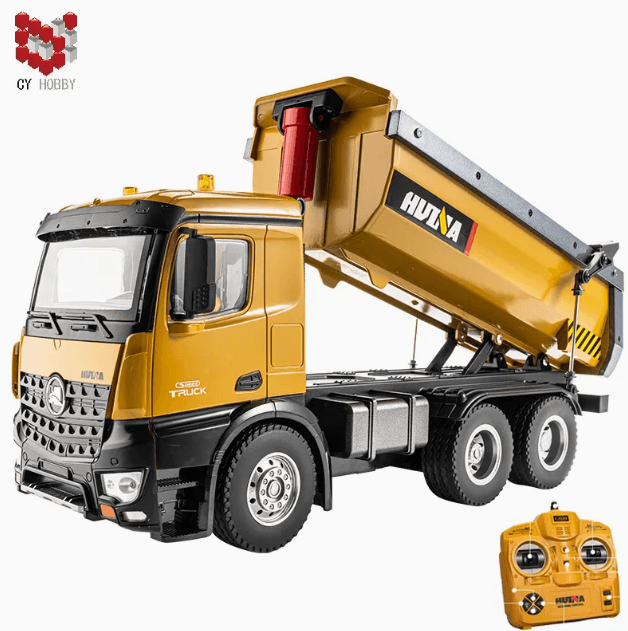 Huina 1573 RC Dump Truck 1/14 2.4GHz 10CH Remote Control Dump Truck Radio Control Engineering Truck RC Construction Car Toys for Kids