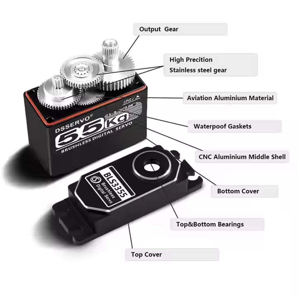 Servo 55KG BLS3355 270Degree Metal Gear Digital Servo Motor Arduino High Torque 0