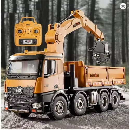 New Huina 1538 1/14th 3in1 Alloy RC Engineering Dump Truck 26CH Crane Rotation Arm Timber Grab Truck 0