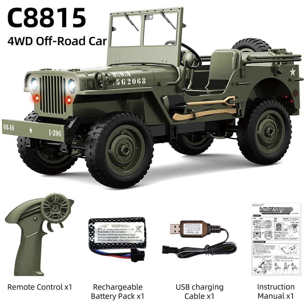 JJRC C8815 RTR Willys Military Jeep RC Truck 4WD Off-Road Climbing Vehicle India 0
