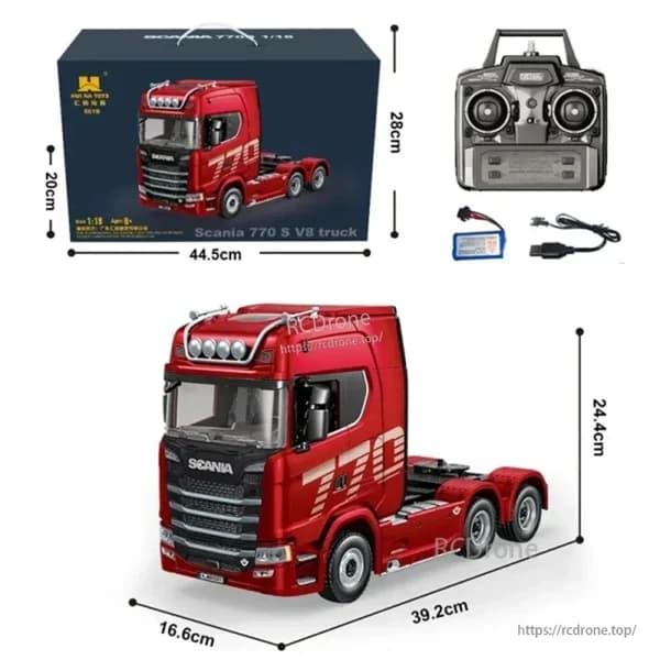 HUINA 1501 770S RC Truck with 1502 Trailer 1/18 19CH Transport Truck RTR | India 3