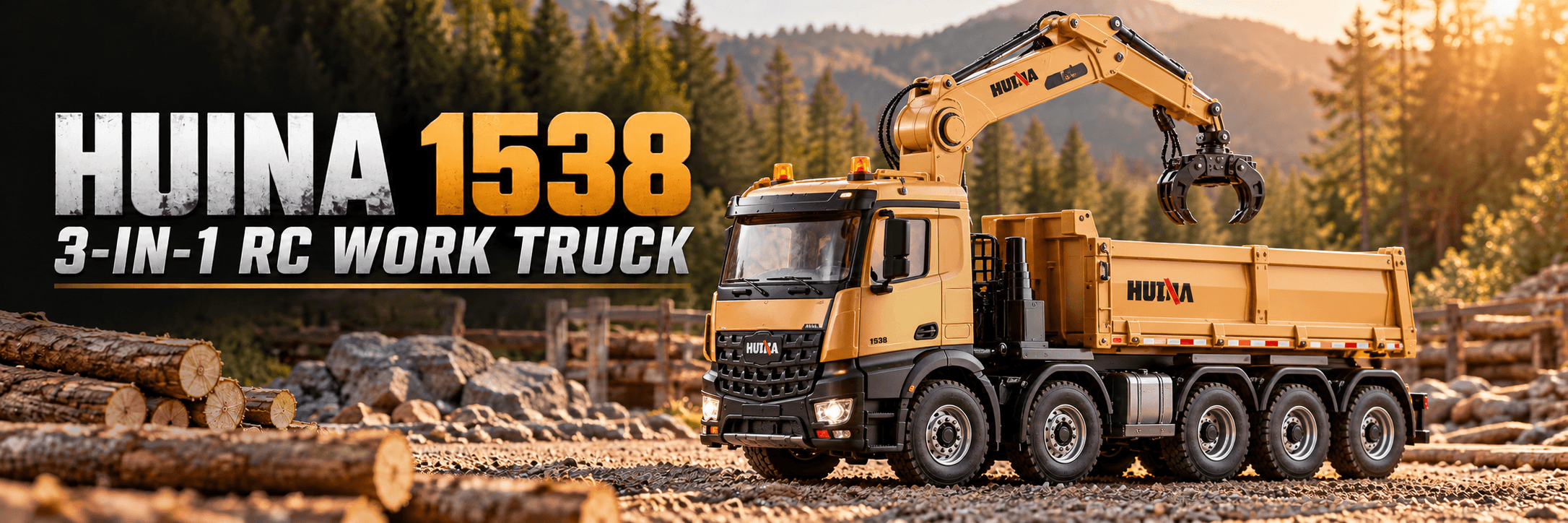 Huina 1538 3-in-1 RC Truck: Load, Transport and Unload Your Own Mini Worksite