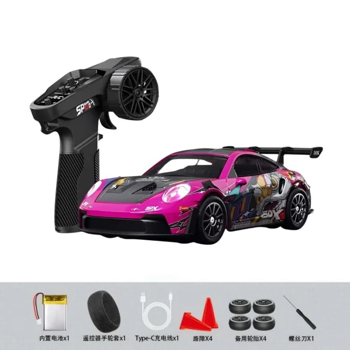HSTAR D43-01Q17 Pink SDX 1:43 Scale 4WD Alloy RC Drift Car with Gyro, LED Lights & Proportional Control | India 0