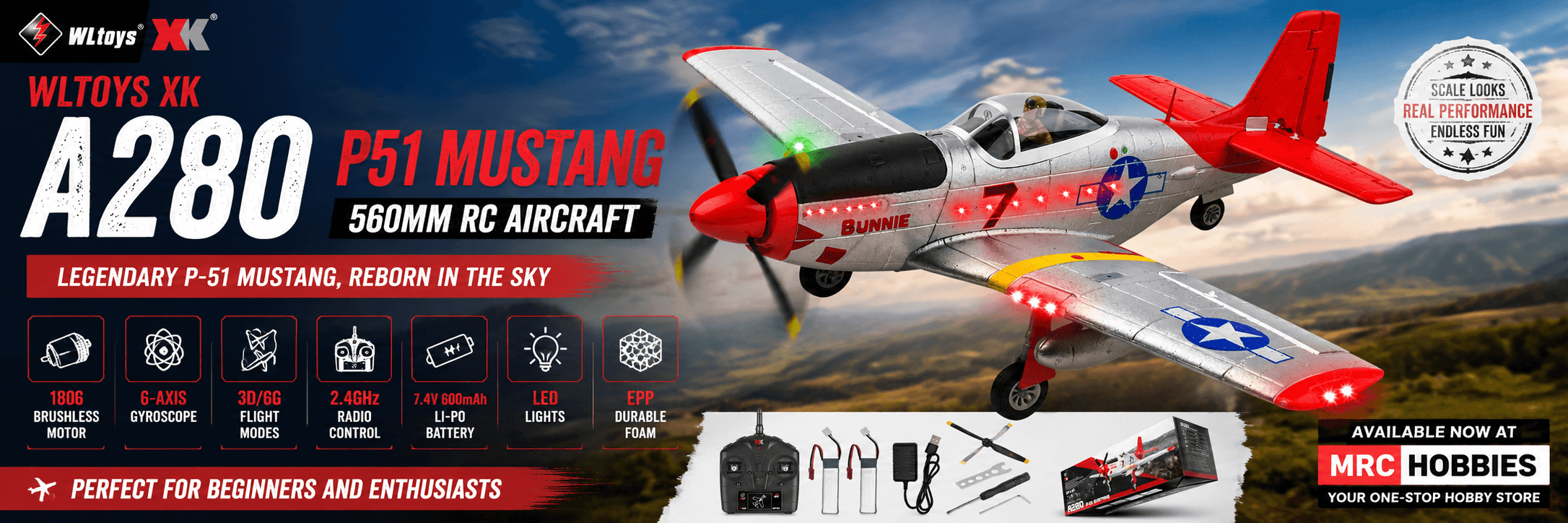 WLTOYS XK A280 P51 Mustang RC Plane – A Legendary Fighter Takes Flight