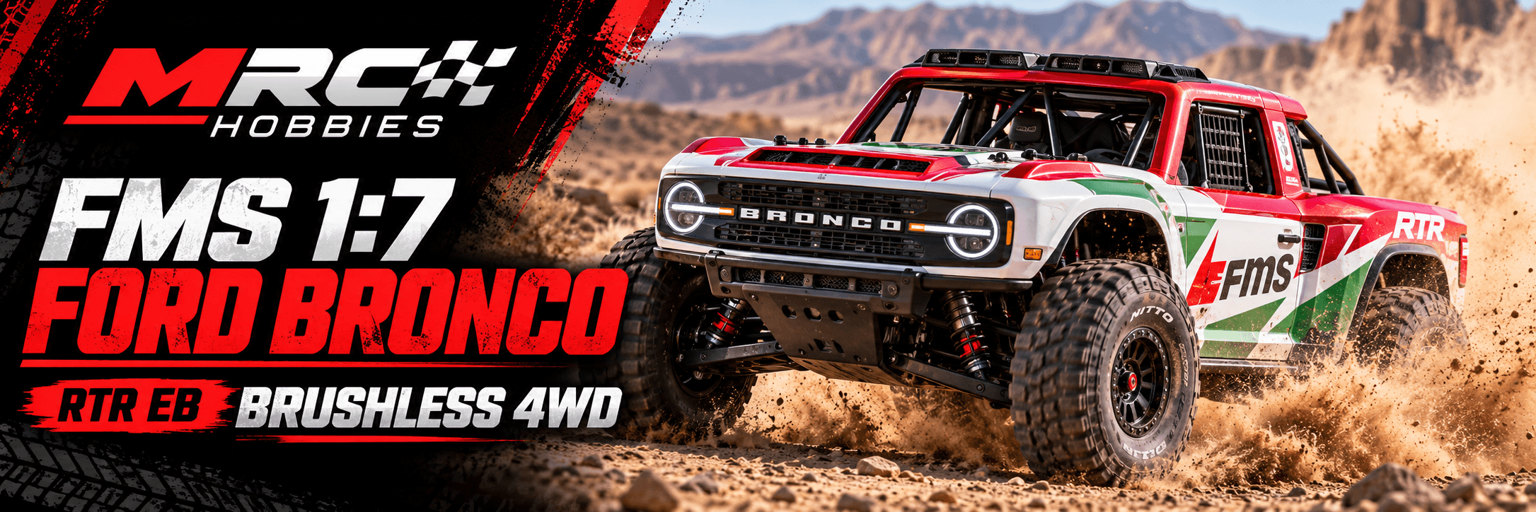 FMS 1:7 Ford Bronco RTR EB Brushless 4WD: Desert Racing on a Big Scale