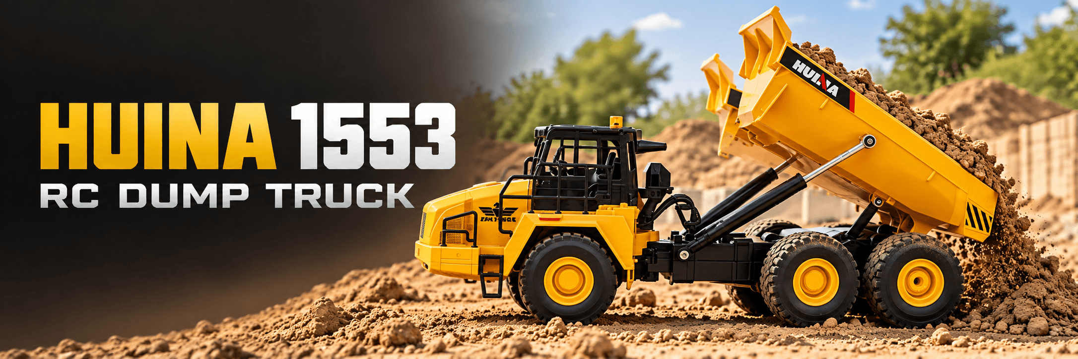 Huina 1553 RC Dump Truck: Haul and Unload at Your Mini Construction Site