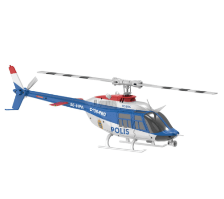 C138 Pro 1/33 Scale Bell 206 2.4G 6CH Flybarless Single-Rotor RC Helicopter Model, with One-Touch Inverted Flight, Police Livery (RTF Version) 3