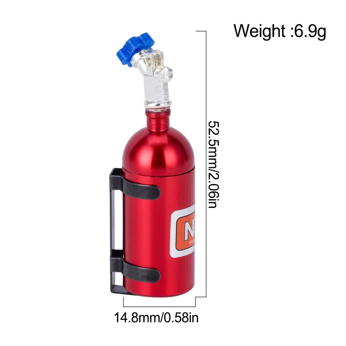 RC 1/10 Scale Nitrous Bottle NOS Nitro W/ Holder + Hose 4