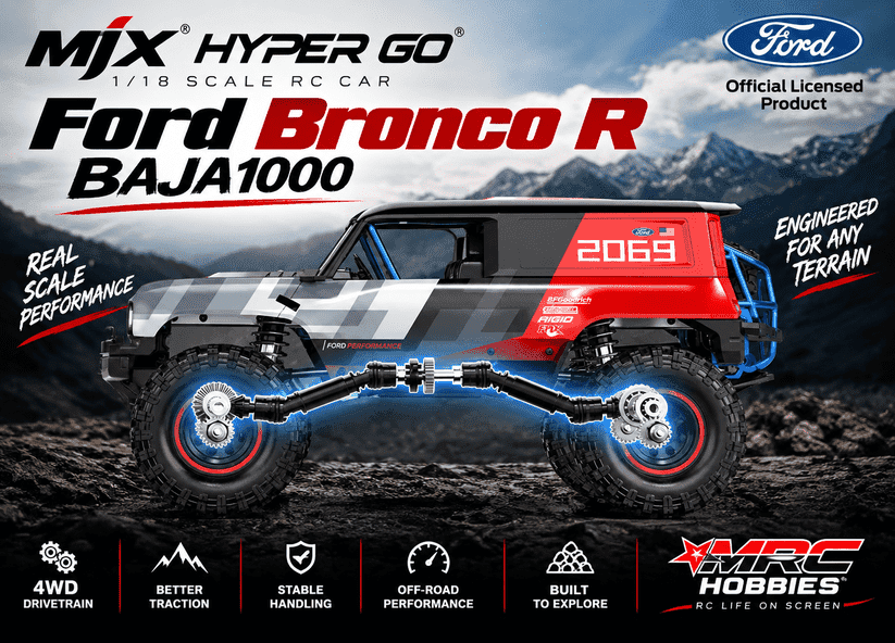 MJX Hyper Go H18P 1/18 Ford Bronco R 4WD Brushless RC Crawler 2