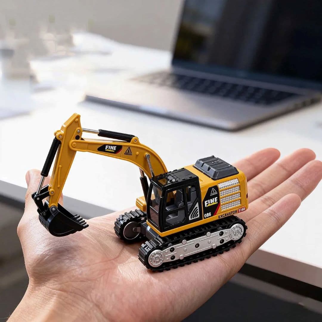 TRASPED HG4-413 1:64 Scale Mini RC Excavator | Alloy Bucket | 270° Rotation | App Control | Lights & Sound 3