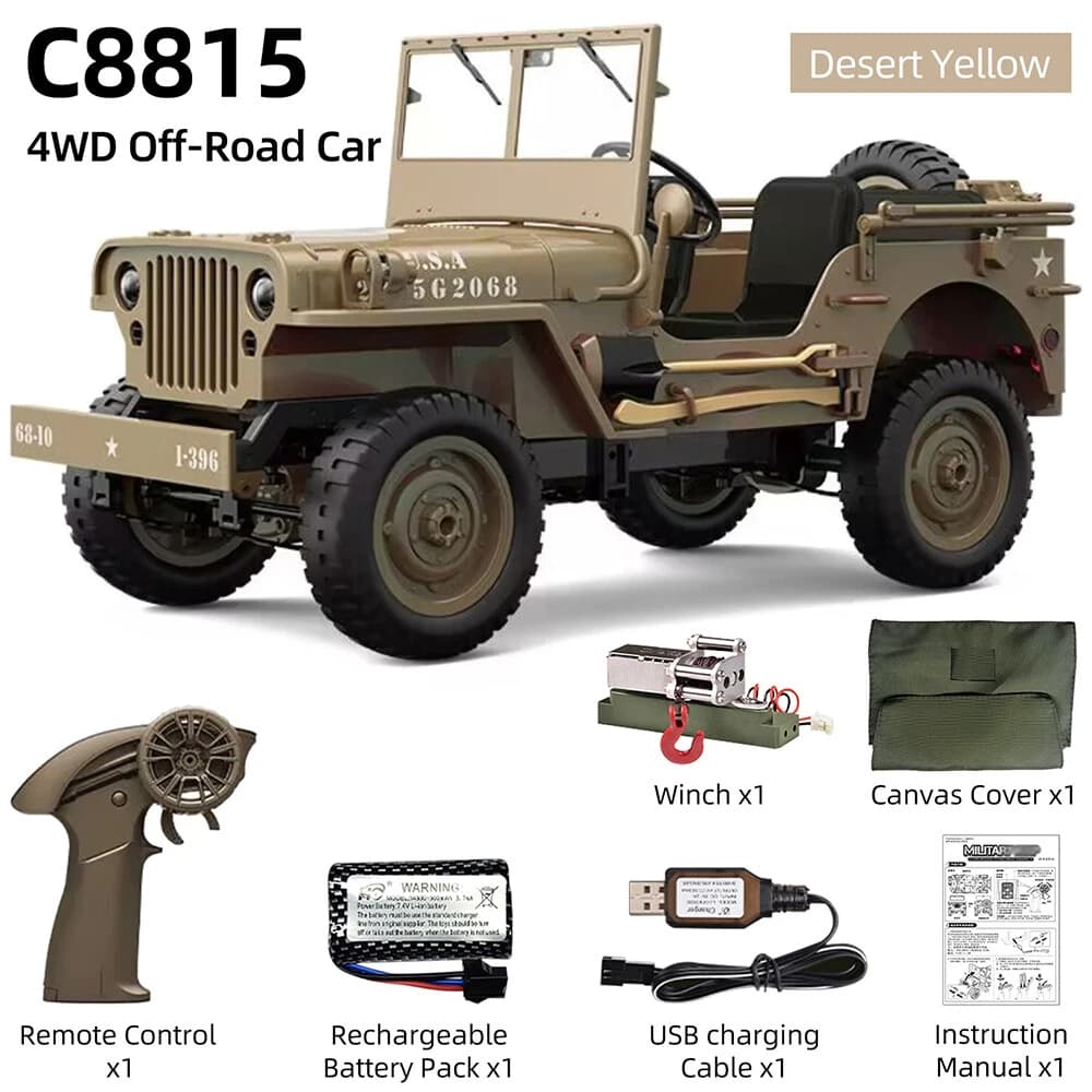 JJRC C8815 RTR Willys Military Jeep RC Truck 4WD Off-Road Climbing Vehicle India 2