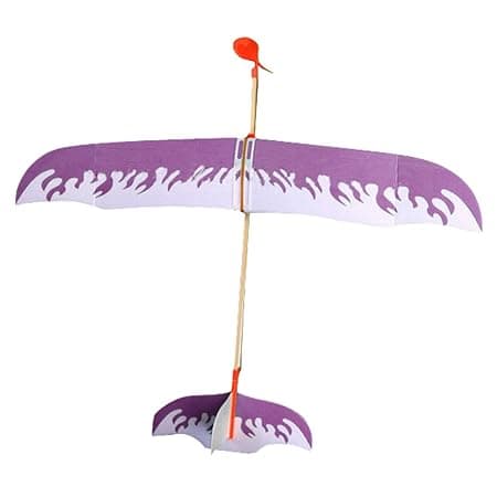 ATORSE DIY Assembly Airplane Aircraft Model Launched Powered by Rubber Band Red 1