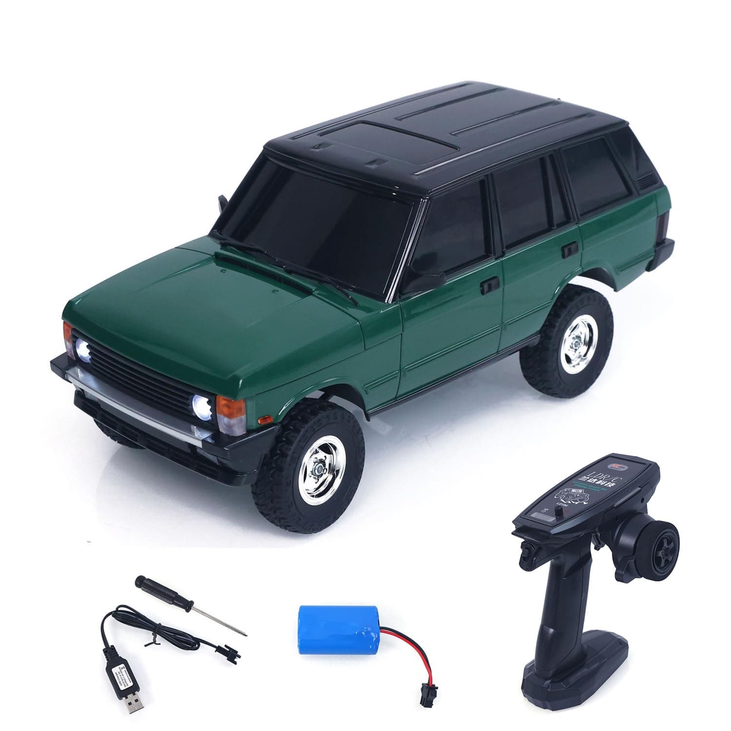1/18 2.4G RC Rock Crawler Car LDRC Ld18401 4Wd Remote Control Climbing Car Simulation SUV Vehicles Brushed Motor Esc Servo RTR Hobby Grade Model for Adult Hobby(Green) 4