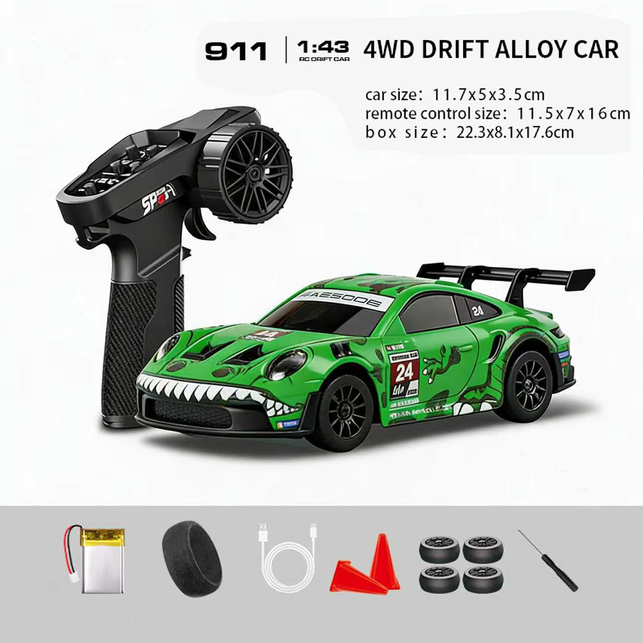 HStar D43-01Q14/D43-01Q16 Rexy Porsche 911 GT3 R 1:43 4WD RC Drift Car with Gyro & LED Lights | India 0