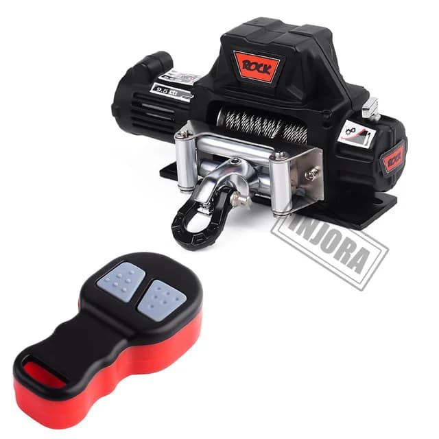 INJORA Metal Automatic Winch Wireless Remote Controller System for 1/10 RC Crawler 0