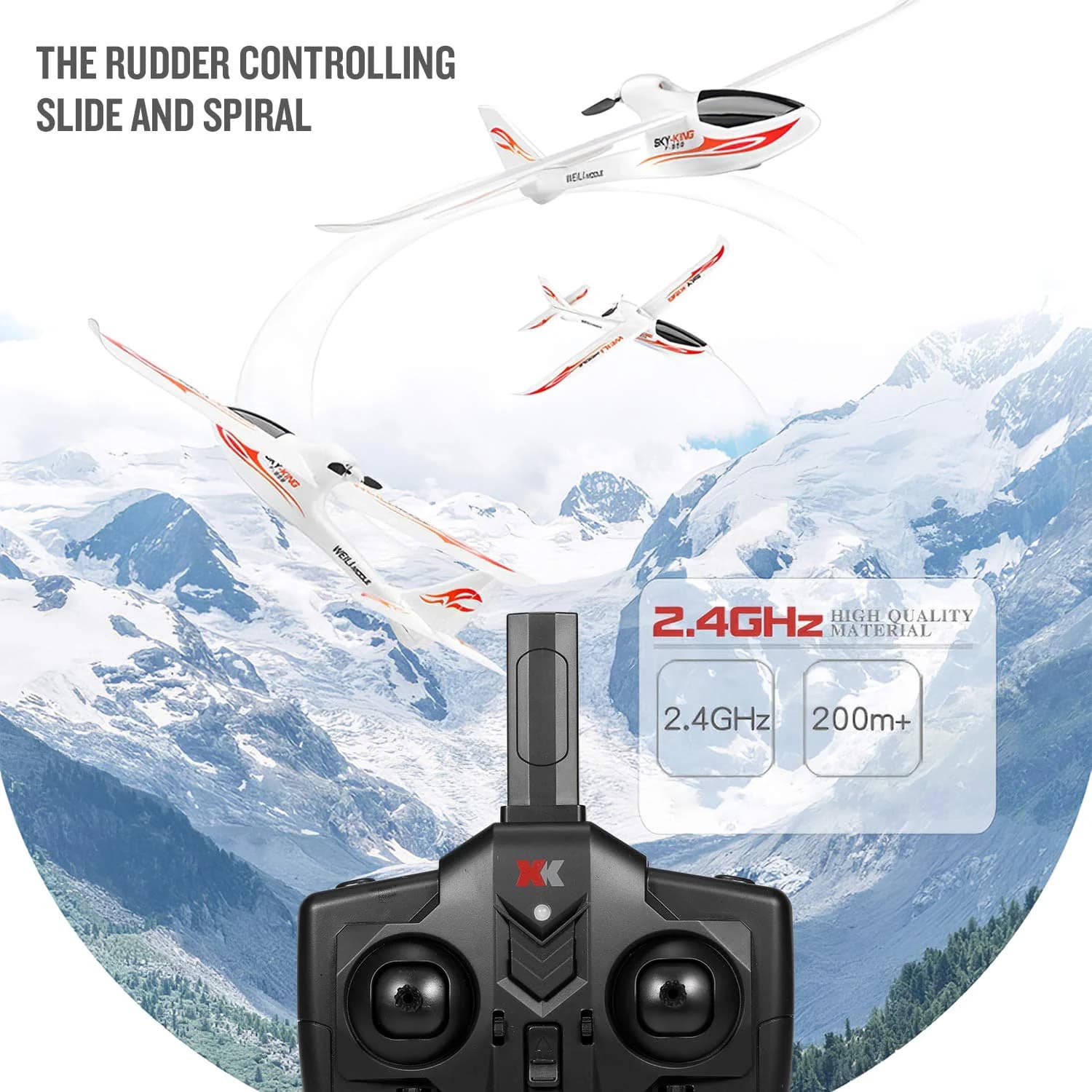 WLTOYS F959S Sky-King 2.4G 3CH 6-Axis RTF RC Glider Airplane India 0
