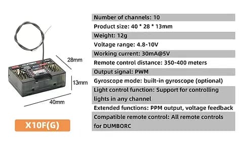 DumboRC X10P-350 10CH 2.4GHZ RC Transmitter with Receiver Combo- India 4