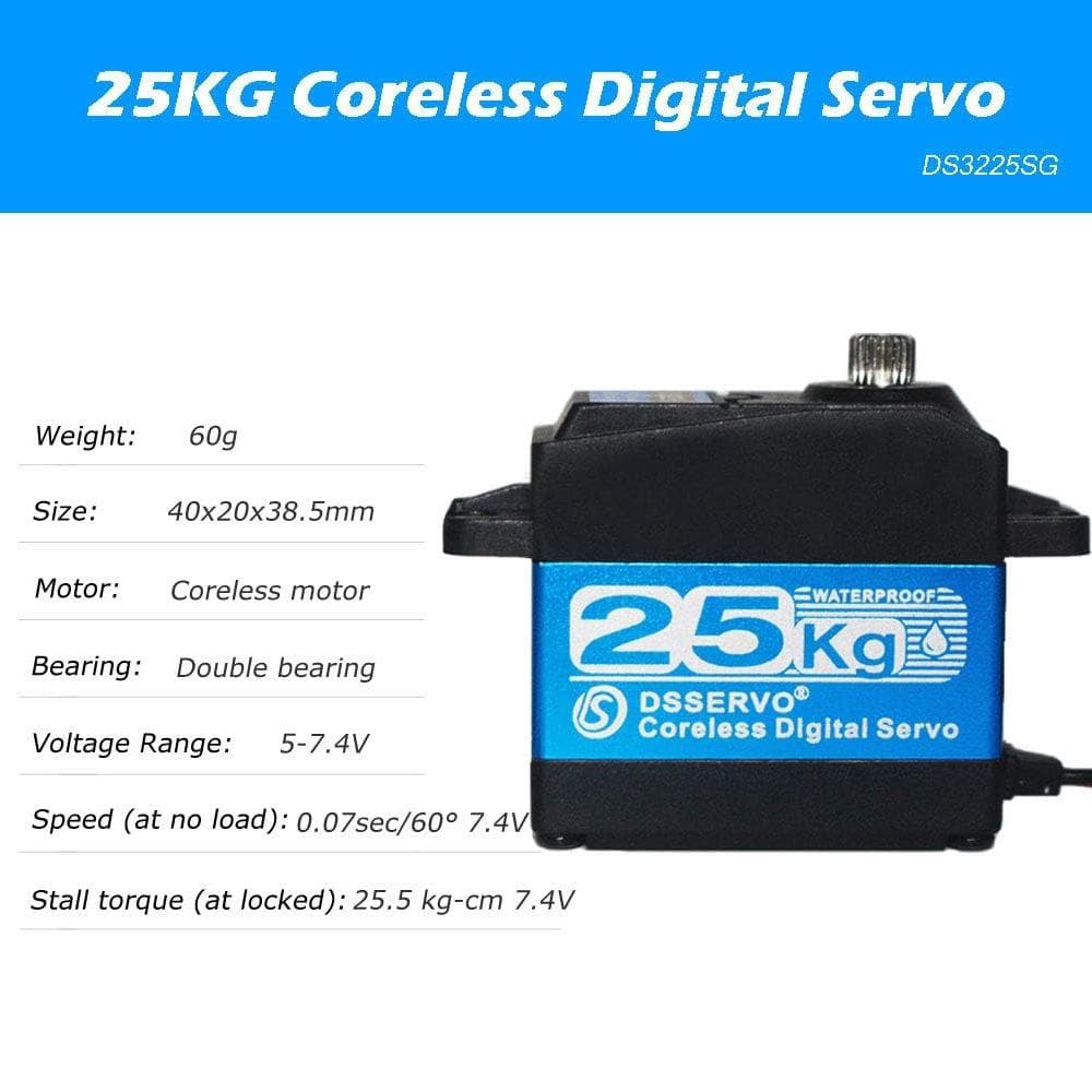 Servo 25KG DS3225SG 180Degree Metal Gear Coreless Digital Servo Motor Arduino High Torque 2