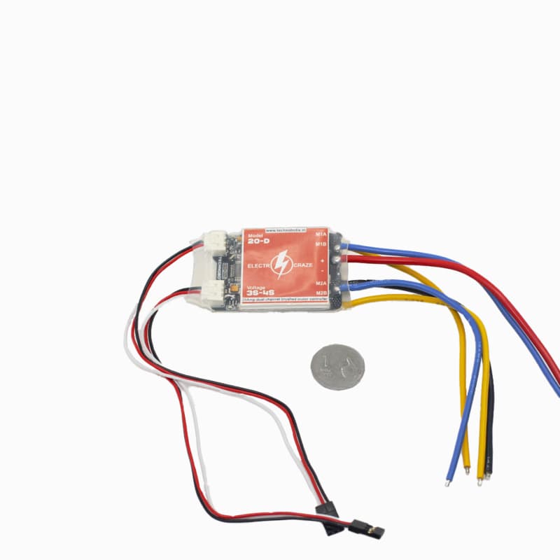 ELECTROCRAZE 20D-BD Dual Channel 20A Brushed Motor Controller 0