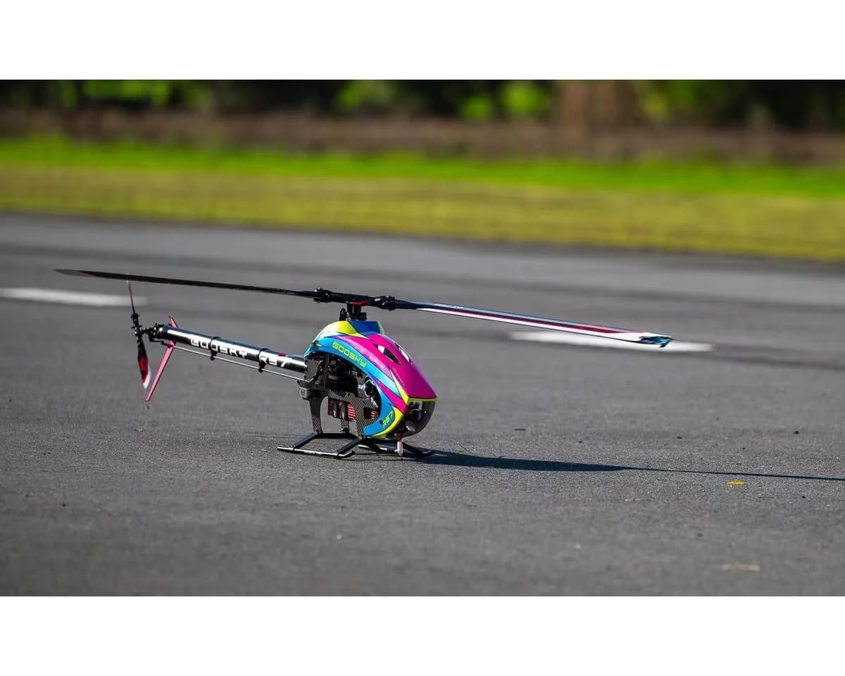 GooSky Legend RS7 Electric Helicopter Kit Combo w/Azure Blades – Yellow/Blue (690–710mm) 1
