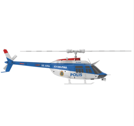 C138 Pro 1/33 Scale Bell 206 2.4G 6CH Flybarless Single-Rotor RC Helicopter Model, with One-Touch Inverted Flight, Police Livery (RTF Version) 5