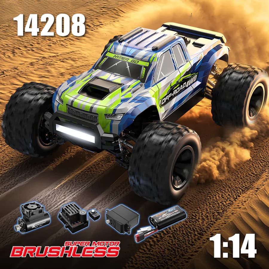 MJX 14208 1:14 Scale 4WD Brushless RC Bigfoot Truck 60 km/h High Speed RTR Off-Road Truck 0