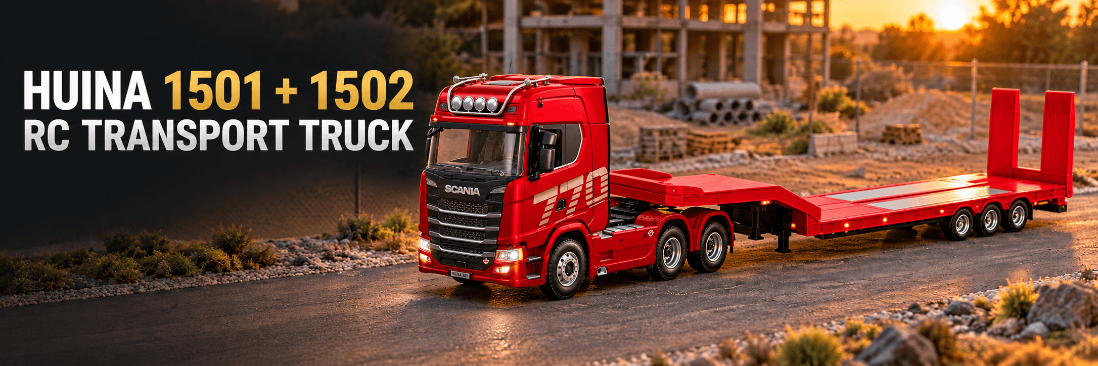 Huina 1501 770S with 1502 Trailer: Turn Your RC Construction Site into a Transport Operation