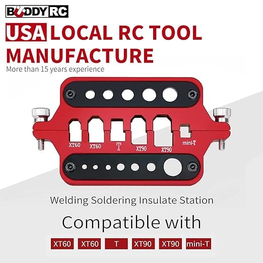 Buddy RC RC Connector Soldering Station Jig Aluminum Welding Soldering Jig for XT60 XT90 Connector Solder Station Jig, 0