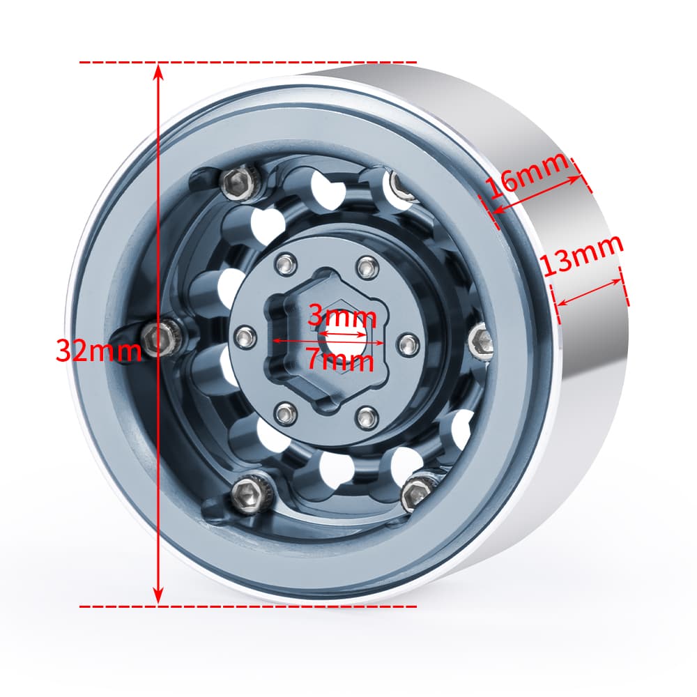 4x Alum 1.3" Beadlock Wheel Rims 1