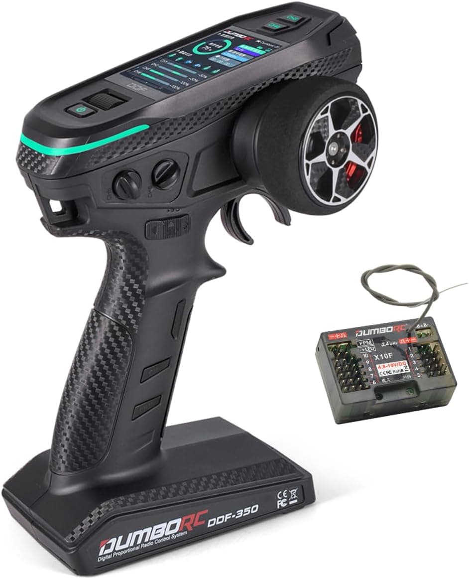 DDF-350 with X10F RC Radio Transmitter and Receiver 10 Channel HD Screen 10CH Remote Controller for RC Car Truck Crawler Boat Tank 0