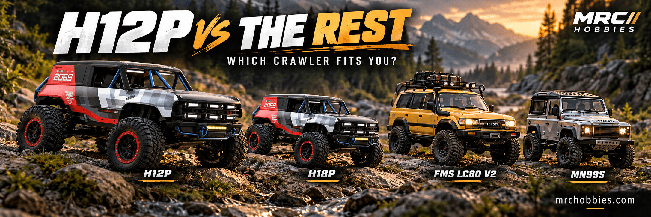 MJX Hyper Go H12P vs H18P, FMS LC80 V2 & MN99S: Which RC Crawler Should You Buy?