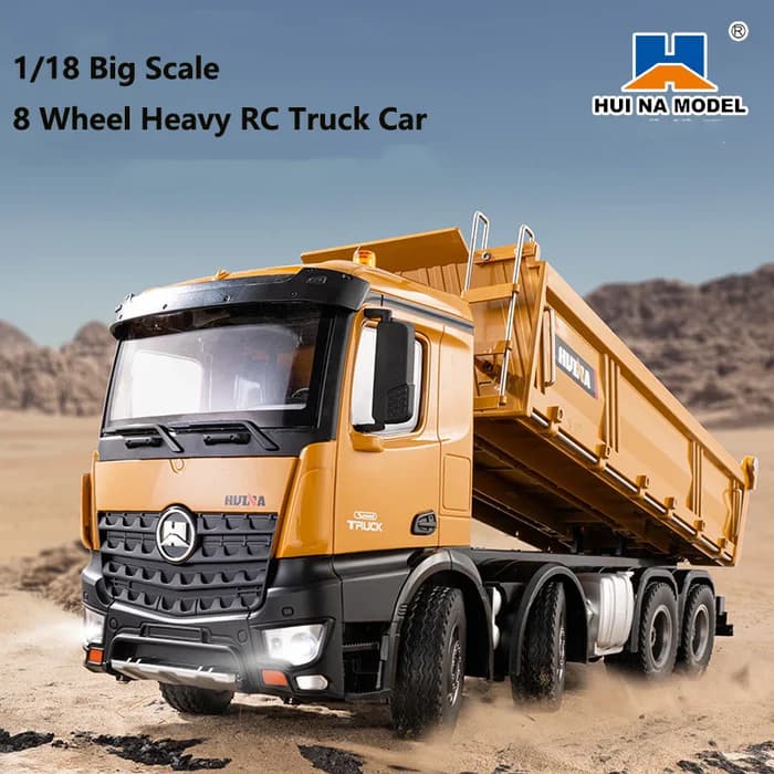 Huina 1536 1:14 Alloy RC Dump Truck – 12CH Large 8-Wheel Heavy Construction Transport Vehicle 1
