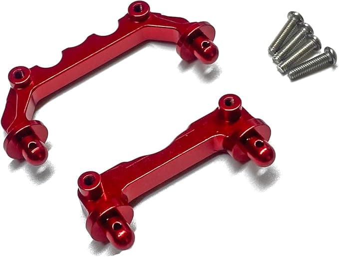 Metal Upgrade Spare Part for Hyper Go H14BM MJX 14210 14209 1/14 Brushless RC Cars, Steering Cup Swing Arm Set Shock Tower Bracket Body Pillars (Red,Body Pillars) 0