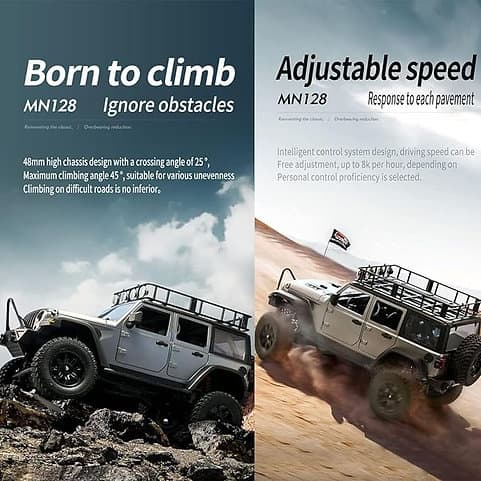 MNRC MN128 RTR 1/12 2.4G 4WD RC Crawler with LED Light 2