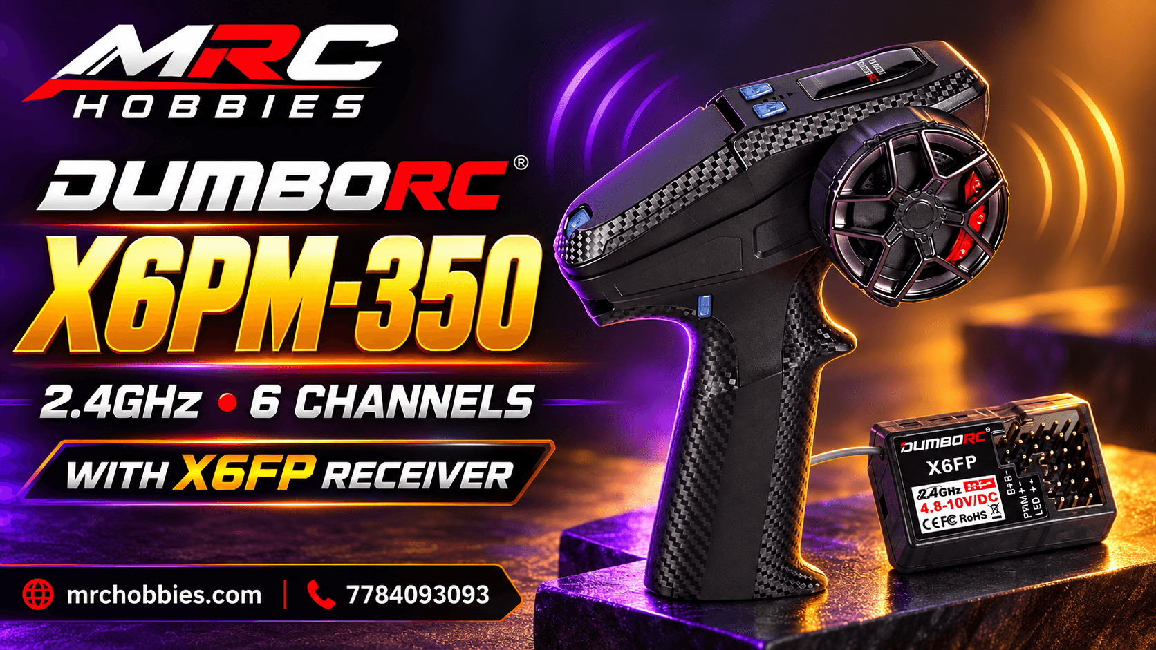 DUMBORC X6PM-350 with X6FP Receiver — Compact Control for Your RC Adventures!