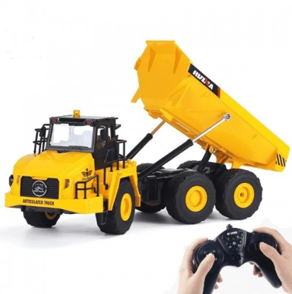Huina 1553 Rc Excavator Huina 1/16 11CH 2.4G Electric Sound and Light Alloy Metal Dump Car RC Die-cast Truck Remote Control Toys 0