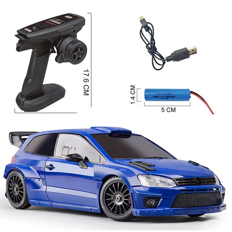 LD2801 Full-scale Four-wheel Drive Drift Remote Control Car POLO R Charging High-speed Racing Children's Toys-Color:Ld2801 -Scale:1:28 0