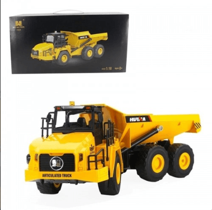 Huina 1553 Rc Excavator Huina 1/16 11CH 2.4G Electric Sound and Light Alloy Metal Dump Car RC Die-cast Truck Remote Control Toys 5