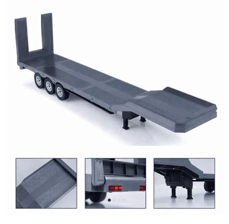 Huina 1502 73.5cm 3-Axle Semi Trailer Flatbed(Silver) for Huina 1501 RC India 0